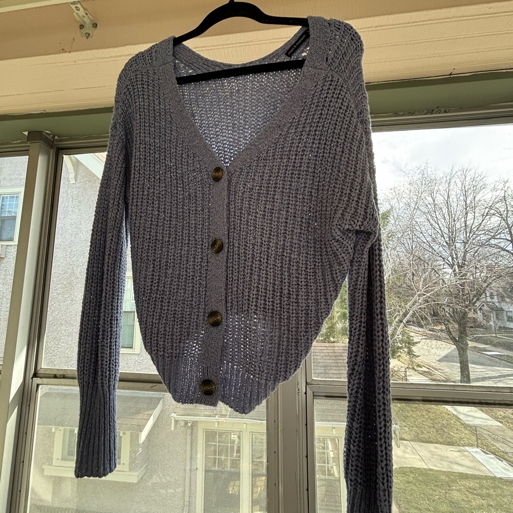 Blue crochet cardigan - perfect for spring!